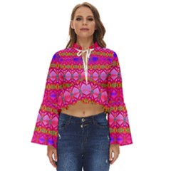 Pink Mirrors Boho Long Bell Sleeve Top by Thespacecampers