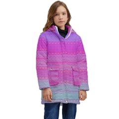 Pink Paradise Kid s Hooded Longline Puffer Jacket by Thespacecampers