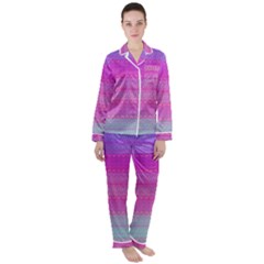 Pink Paradise Satin Long Sleeve Pajamas Set by Thespacecampers