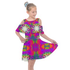 Plasma Ball Kids  Shoulder Cutout Chiffon Dress by Thespacecampers