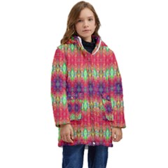 Psychedelic Synergy Kid s Hooded Longline Puffer Jacket by Thespacecampers