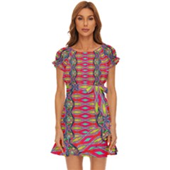 Psychedelio Puff Sleeve Frill Dress by Thespacecampers