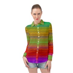 Rainbow Road Long Sleeve Chiffon Shirt