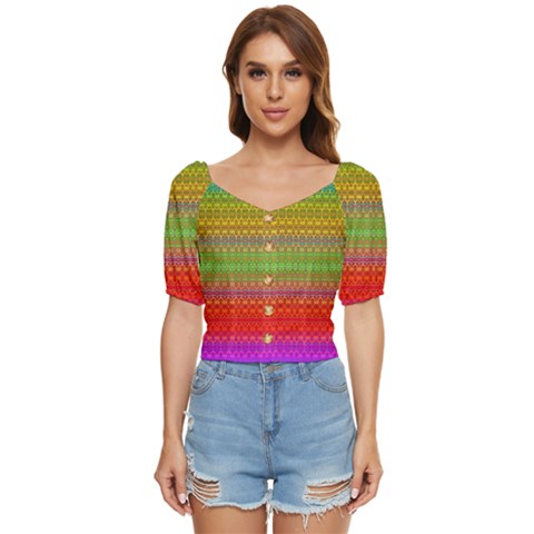 Rainbow Road Button Up Blouse by Thespacecampers