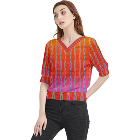 Sunsets Aplenty Quarter Sleeve Blouse by Thespacecampers