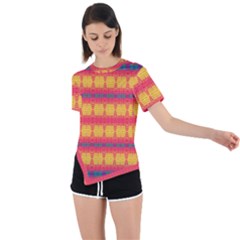 Tranquil Peaches Asymmetrical Short Sleeve Sports Tee by Thespacecampers