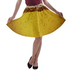 Beer-bubbles-jeremy-hudson A-line Skater Skirt by nate14shop