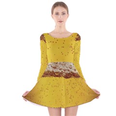 Beer-bubbles-jeremy-hudson Long Sleeve Velvet Skater Dress by nate14shop