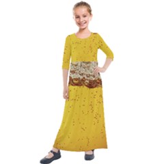 Beer-bubbles-jeremy-hudson Kids  Quarter Sleeve Maxi Dress by nate14shop