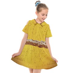 Beer-bubbles-jeremy-hudson Kids  Short Sleeve Shirt Dress by nate14shop