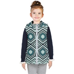 Abstract Pattern Geometric Backgrounds Kids  Hooded Puffer Vest by Eskimos