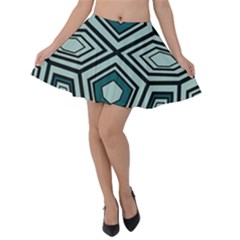 Abstract Pattern Geometric Backgrounds Velvet Skater Skirt by Eskimos