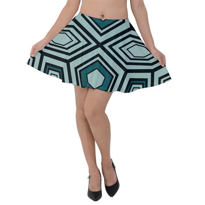 Abstract pattern geometric backgrounds Velvet Skater Skirt