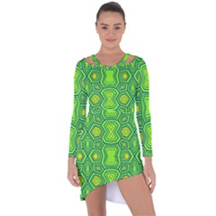 Abstract Pattern Geometric Backgrounds  Asymmetric Cut-out Shift Dress by Eskimos