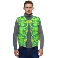 Abstract Pattern Geometric Backgrounds  Men s Short Button Up Puffer Vest	 by Eskimos