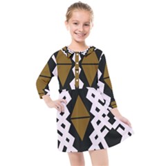 Abstract Pattern Geometric Backgrounds  Kids  Quarter Sleeve Shirt Dress by Eskimos