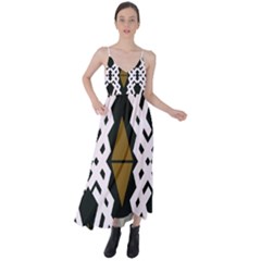 Abstract Pattern Geometric Backgrounds  Tie Back Maxi Dress by Eskimos