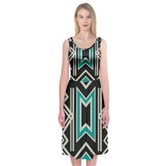 Abstract Pattern Geometric Backgrounds  Midi Sleeveless Dress by Eskimos