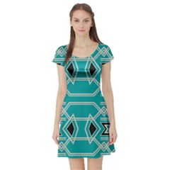 Abstract Pattern Geometric Backgrounds  Short Sleeve Skater Dress by Eskimos