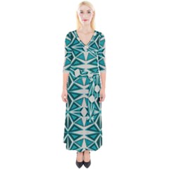 Abstract Pattern Geometric Backgrounds  Quarter Sleeve Wrap Maxi Dress by Eskimos