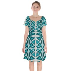 Abstract Pattern Geometric Backgrounds  Short Sleeve Bardot Dress by Eskimos