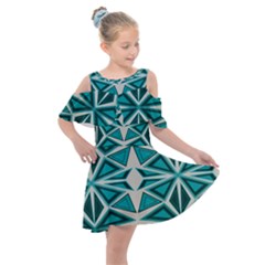 Abstract Pattern Geometric Backgrounds  Kids  Shoulder Cutout Chiffon Dress by Eskimos