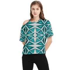 Abstract pattern geometric backgrounds  One Shoulder Cut Out Tee