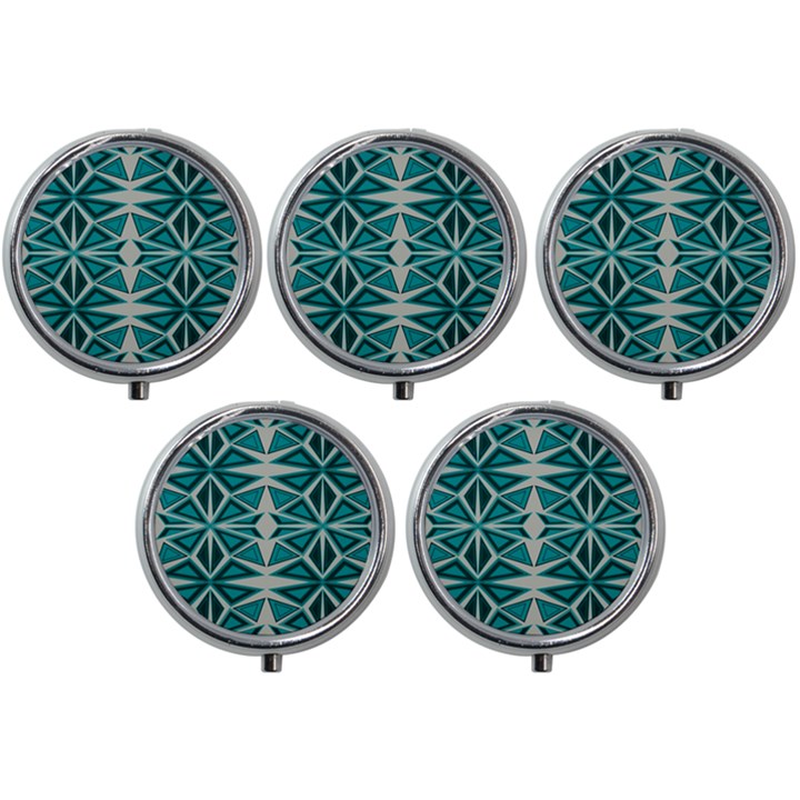 Abstract pattern geometric backgrounds  Mini Round Pill Box (Pack of 5)