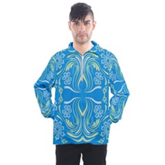 Folk Flowers Print Floral Pattern Ethnic Art Men s Half Zip Pullover by Eskimos