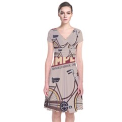 Simplex Bike 001 Design By Trijava Short Sleeve Front Wrap Dress by nate14shop