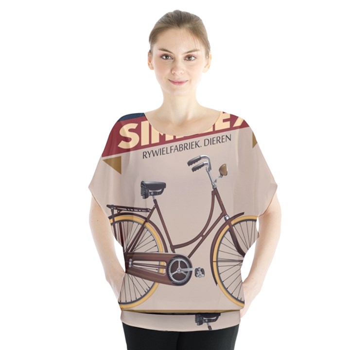 Simplex Bike 001 design by trijava Batwing Chiffon Blouse