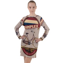Simplex Bike 001 Design By Trijava Long Sleeve Hoodie Dress by nate14shop