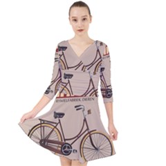 Simplex Bike 001 Design By Trijava Quarter Sleeve Front Wrap Dress by nate14shop