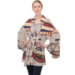 Simplex Bike 001 Design By Trijava Long Sleeve Velvet Kimono  by nate14shop
