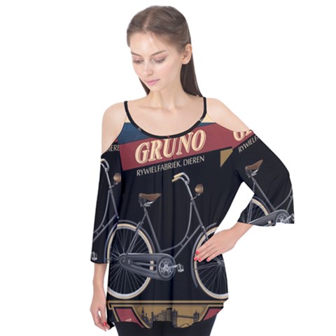 Gruno Bike 002 By Trijava Printing Flutter Sleeve Tee  by nate14shop