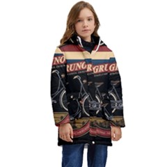 Gruno Bike 002 By Trijava Printing Kid s Hooded Longline Puffer Jacket by nate14shop