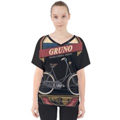 Gruno Bike 002 By Trijava Printing V-neck Dolman Drape Top by nate14shop