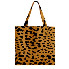 Animal Print - Leopard Jaguar Dots Zipper Grocery Tote Bag by ConteMonfrey