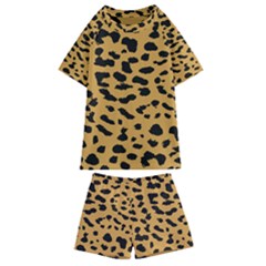 Animal Print - Leopard Jaguar Dots Kids  Swim Tee And Shorts Set by ConteMonfrey