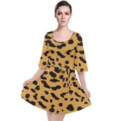 Animal Print - Leopard Jaguar Dots Velour Kimono Dress by ConteMonfrey