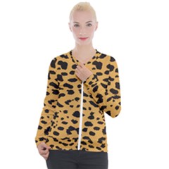 Animal Print - Leopard Jaguar Dots Casual Zip Up Jacket
