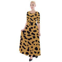 Animal Print - Leopard Jaguar Dots Half Sleeves Maxi Dress by ConteMonfrey