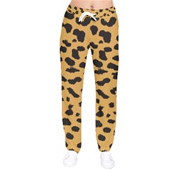 Animal Print - Leopard Jaguar Dots Women Velvet Drawstring Pants by ConteMonfrey