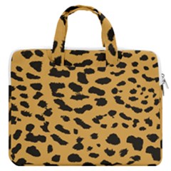 Animal Print - Leopard Jaguar Dots Macbook Pro 16  Double Pocket Laptop Bag 