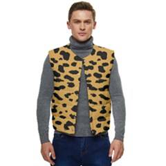 Animal Print - Leopard Jaguar Dots Men s Short Button Up Puffer Vest	