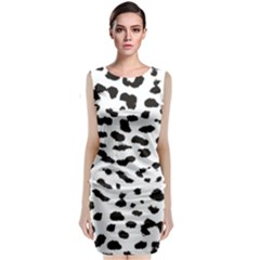 Black And White Leopard Dots Jaguar Classic Sleeveless Midi Dress by ConteMonfrey