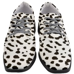 Black And White Leopard Dots Jaguar Women Heeled Oxford Shoes