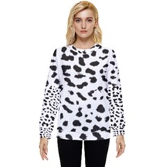 Black And White Leopard Dots Jaguar Hidden Pocket Sweatshirt by ConteMonfrey