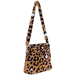 Leopard Jaguar Dots Zipper Messenger Bag by ConteMonfrey