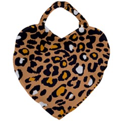 Leopard Jaguar Dots Giant Heart Shaped Tote by ConteMonfrey